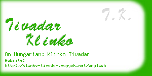tivadar klinko business card